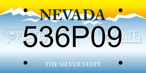 536P09 Nevada License Plate