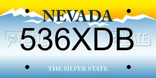 536XDB Nevada License Plate