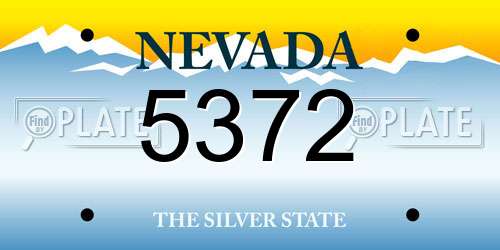 5372 Nevada License Plate