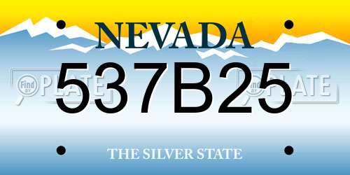 537B25 Nevada License Plate