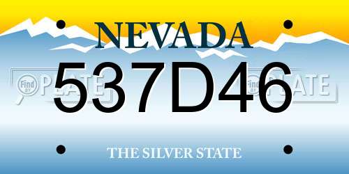 537D46 Nevada License Plate