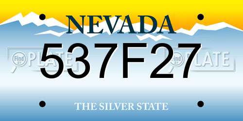537F27 Nevada License Plate