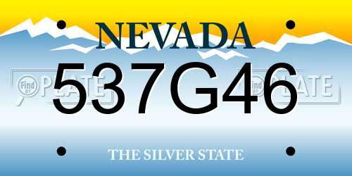 537G46 Nevada License Plate