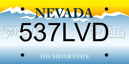 537LVD Nevada License Plate
