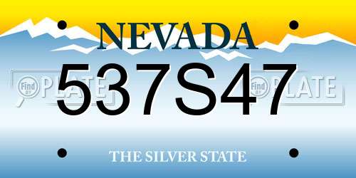 537S47 Nevada License Plate