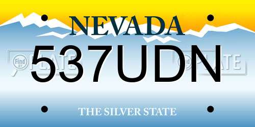 537UDN Nevada License Plate