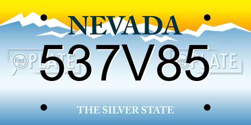537V85 Nevada License Plate