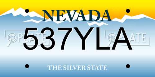 537YLA Nevada License Plate