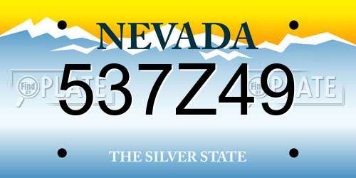 537Z49 Nevada License Plate