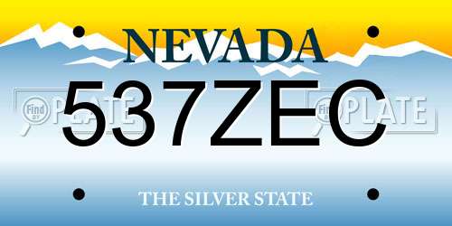 537ZEC Nevada License Plate