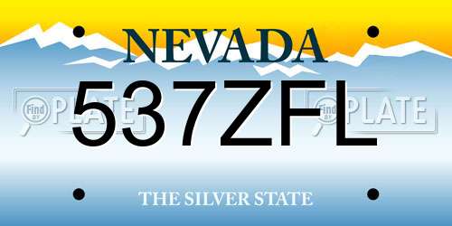 537ZFL Nevada License Plate