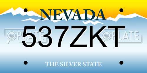 537ZKT Nevada License Plate