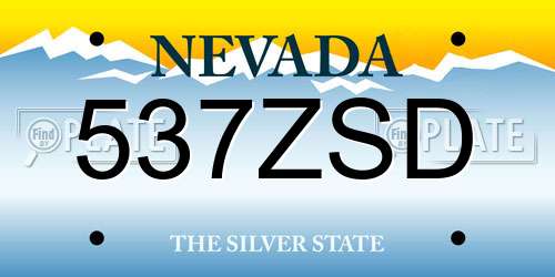 537ZSD Nevada License Plate