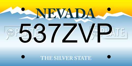 537ZVP Nevada License Plate