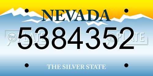 5384352 Nevada License Plate