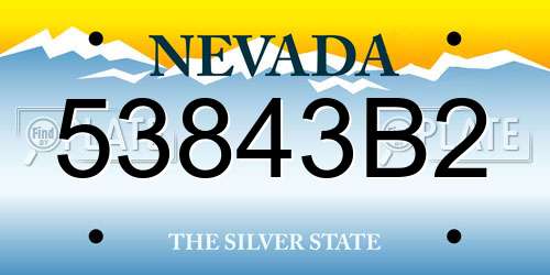 53843B2 Nevada License Plate
