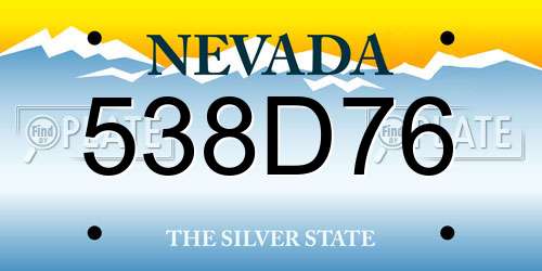 538D76 Nevada License Plate