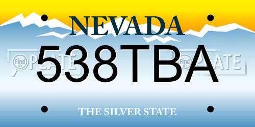 538TBA Nevada License Plate