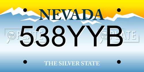 538YYB Nevada License Plate