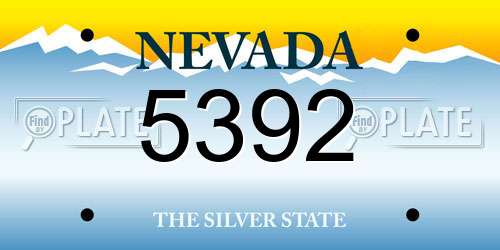 5392 Nevada License Plate