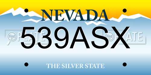 539ASX Nevada License Plate