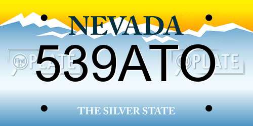539ATO Nevada License Plate