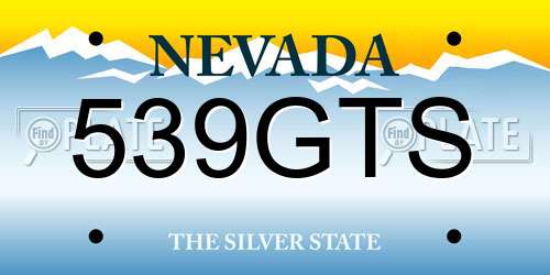 539GTS Nevada License Plate