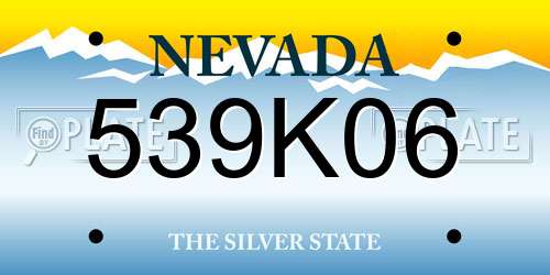 539K06 Nevada License Plate