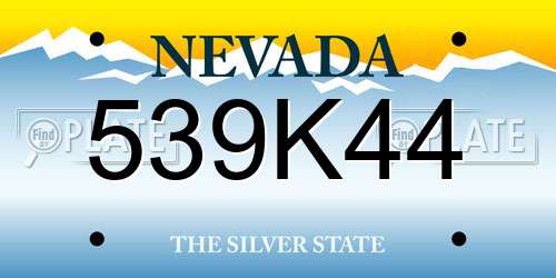 539K44 Nevada License Plate