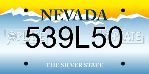 539L50 Nevada License Plate