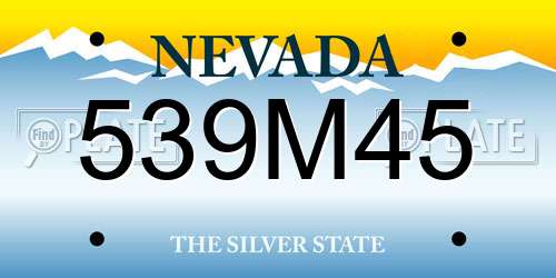 539M45 Nevada License Plate