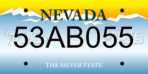 53AB055 Nevada License Plate