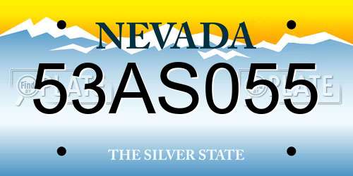 53AS055 Nevada License Plate