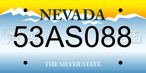 53AS088 Nevada License Plate