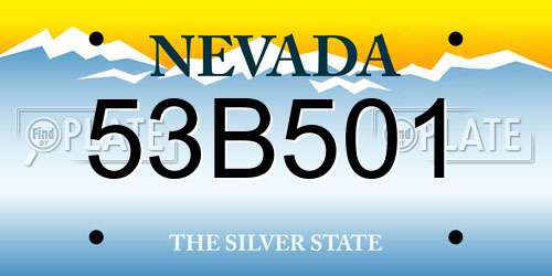 53B501 Nevada License Plate