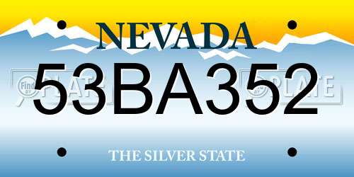 53BA352 Nevada License Plate