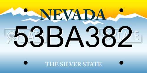 53BA382 Nevada License Plate