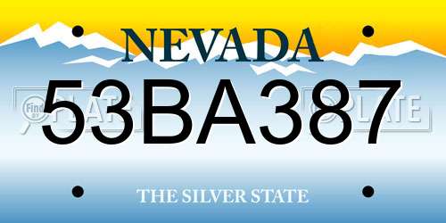 53BA387 Nevada License Plate