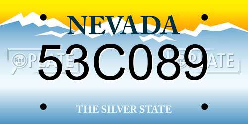 53C089 Nevada License Plate