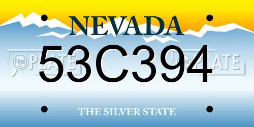 53C394 Nevada License Plate