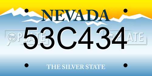 53C434 Nevada License Plate