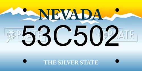 53C502 Nevada License Plate