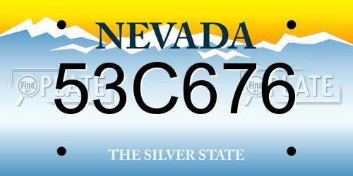 53C676 Nevada License Plate