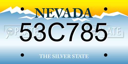 53C785 Nevada License Plate