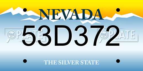 53D372 Nevada License Plate