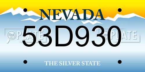 53D930 Nevada License Plate