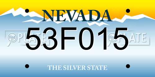 53F015 Nevada License Plate
