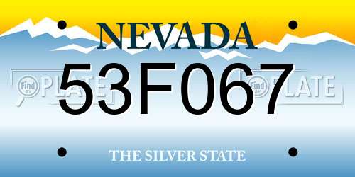 53F067 Nevada License Plate