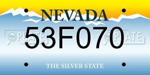 53F070 Nevada License Plate