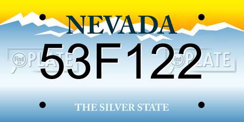 53F122 Nevada License Plate